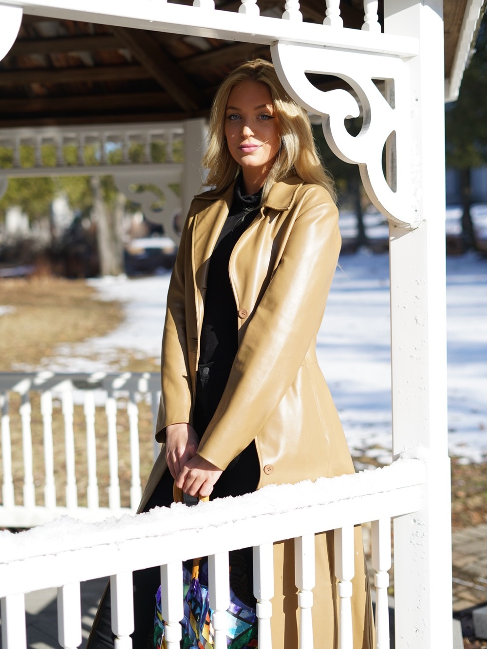 Rue 21 Tan Faux Leather Longline Coat